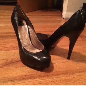 Dolce Vita black leather platform stilettos